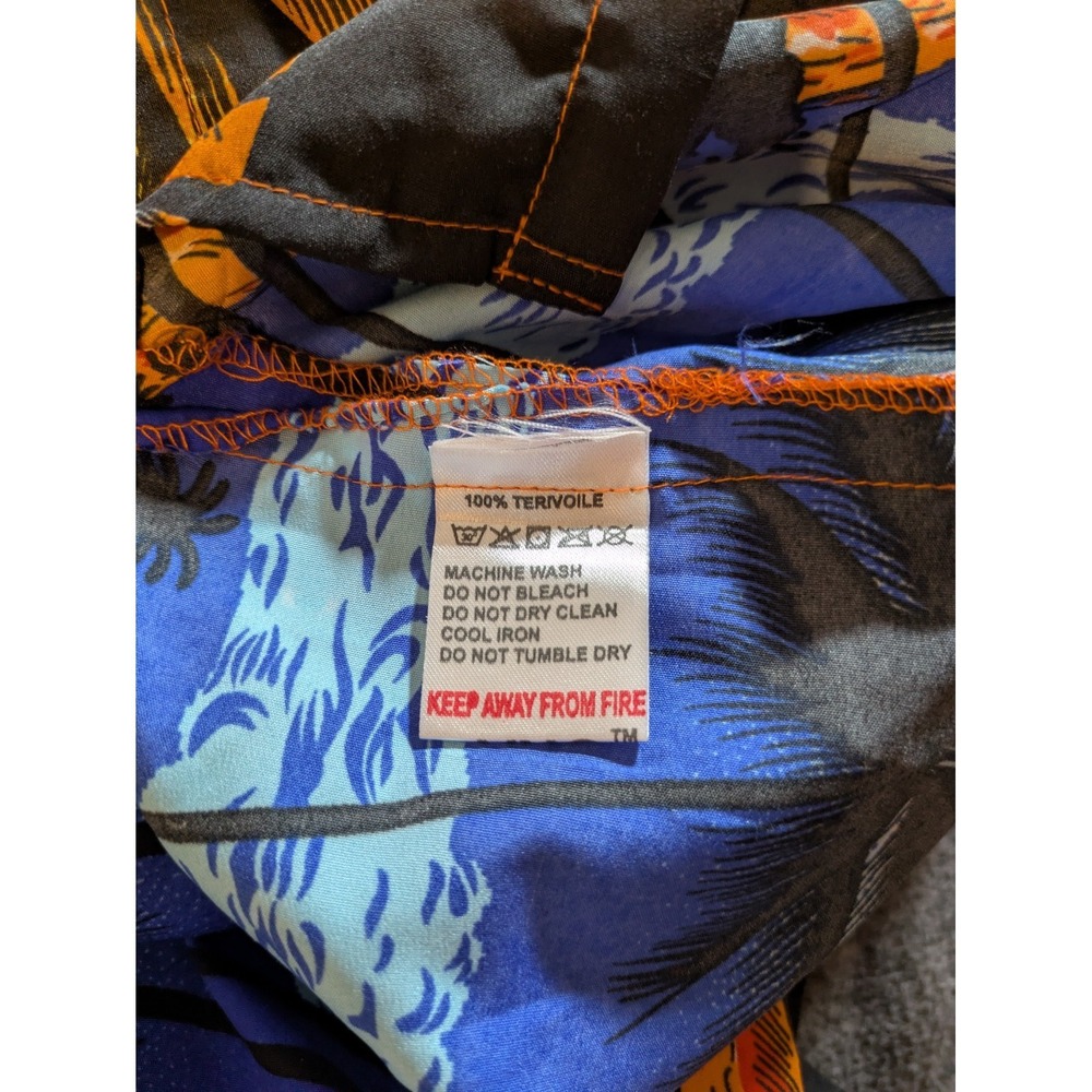 VHO Shirt Mens Button Up Size XL Palm Print  Terivoile  Colorful Hawaiian Shirt - Picture 6 of 9